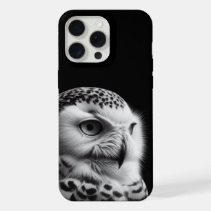 Hibou blanc en noir et blanc