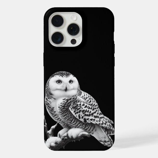 Coque iPhone Hibou Blanc Majestueux Perché (Verso)