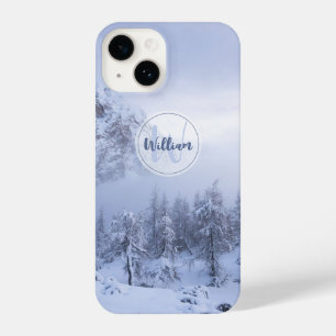 Coque Pour iPhone 14 Hiver merveilleux brouillard épinette forêt neige 