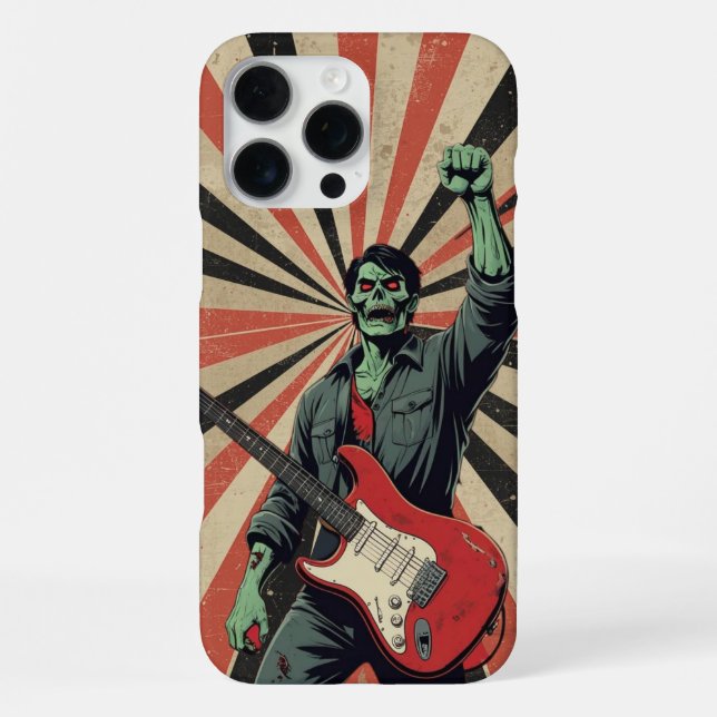 Coque iPhone Horror Zombie Rock Guitarist Soviet Art Music Fan (Verso)