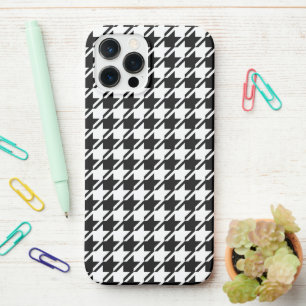 Coque iPhone 12 Pro Max Houndstooth BW Rpt Motif