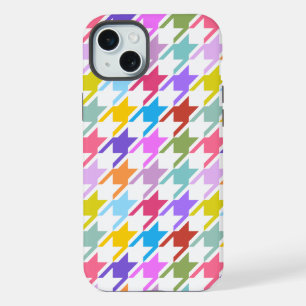 Houndstooth Multicolor+White Big Motif