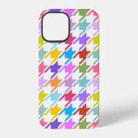 Houndstooth Multicolor+White Big Motif