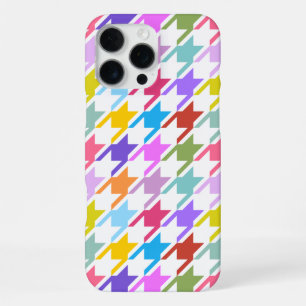 Coque iPhone 16 Pro Max Houndstooth Multicolor+White Big Motif