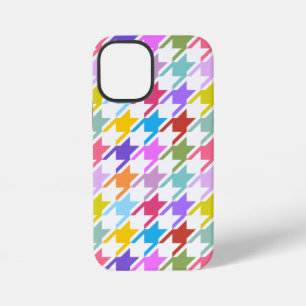 Coque iPhone 12 Mini Houndstooth Multicolor+White Big Motif