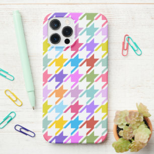 Coque iPhone 12 Pro Max Houndstooth Multicolor+White Big Motif