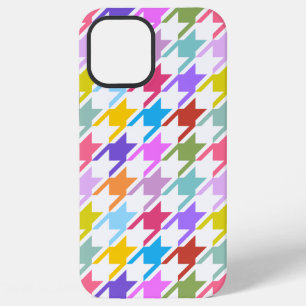 Coque iPhone 12 Pro Max Houndstooth Multicolor+White Big Motif