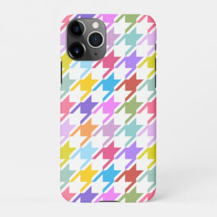 Coque iPhone 11Pro Houndstooth Multicolor+White Big Motif