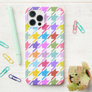 Coque iPhone 12 Pro Max Houndstooth Multicolor+White Big Motif