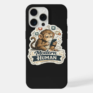 Humain Moderne Singe Drôle Smartphone Réseaux Soci