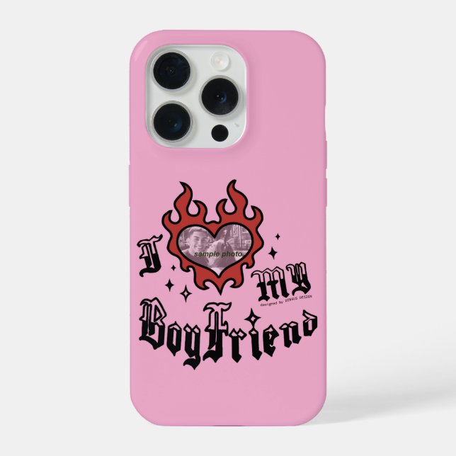Coque iPhone I Love My Boyfriend - Red - DingusDesign  (Verso)