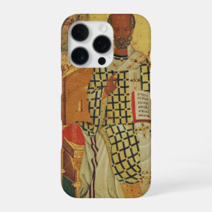 Coque iPhone 16 Pro Icône orthodoxe byzantine de Saint-Nicolas de Myre