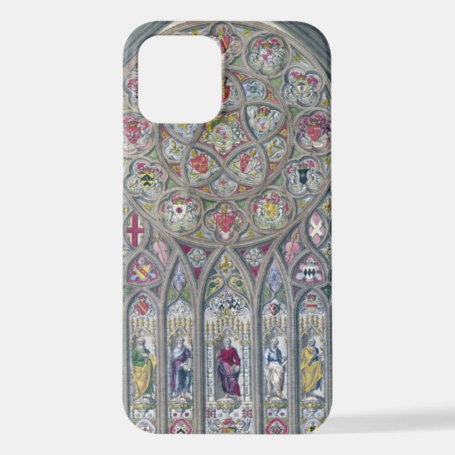 Coque iPhone Illustration de la cathédrale de vitraux (Verso)