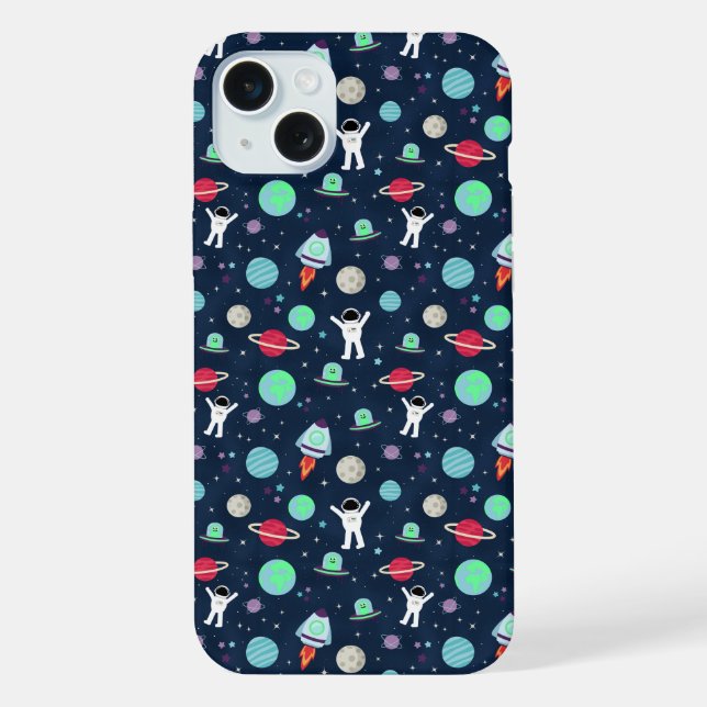 Coque iPhone Illustration de motif spatial (Verso)