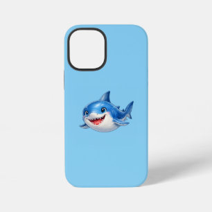 Coque iPhone 12 Mini Illustration de requin mignon aux grands yeux Anim