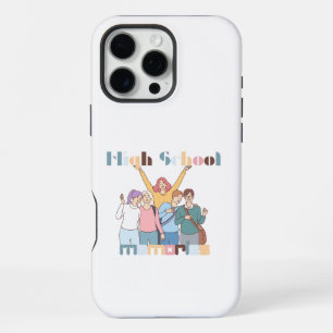 Coque iPhone 16 Pro Max Illustration de souvenirs d'école secondaire avec