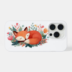 Illustration Florale Renard Endormi Mignonne