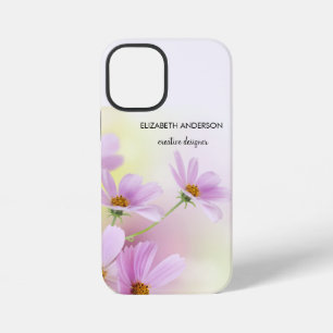 Coque iPhone 12 Mini Image personnalisé & Fleurs roses aquarelle