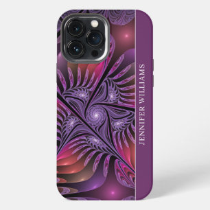 Etui iPhone 13 Pro Max Imaginaire coloré Abstrait Art fractal moderne Nom