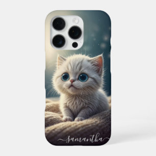 Coque iPhone 16 Pro Imaginaire mignon bébé Kitty Chat Lover personnali