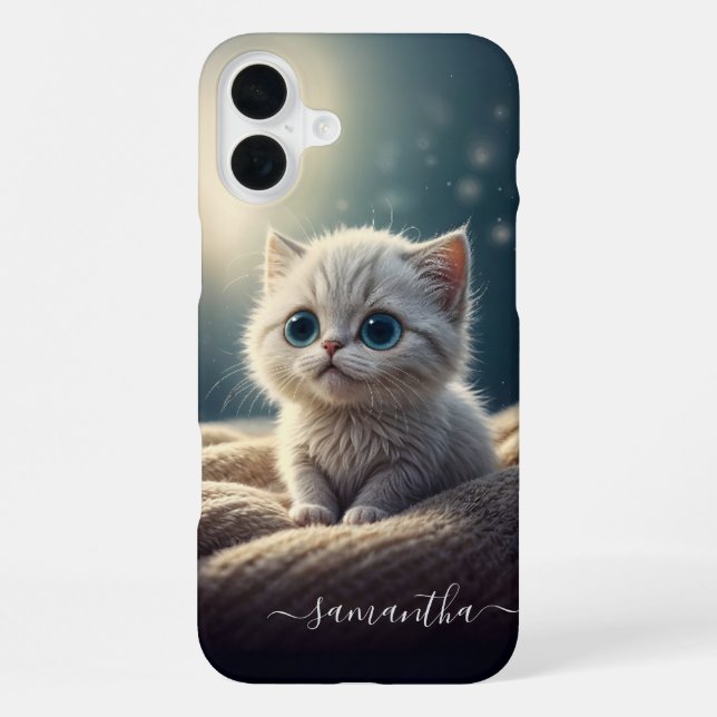 Coque iPhone Imaginaire mignon bébé Kitty Chat Lover personnali (Verso)
