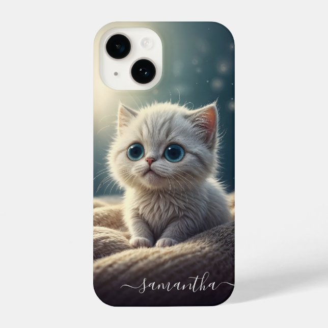 Coque iPhone Imaginaire mignon bébé Kitty Chat Lover personnali (Verso)