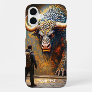 Coque iPhone 16 Plus Imaginaire mignonne mythique Bull Mosaïque