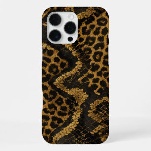 Coque iPhone 16 Pro Max Impression de fusion léopard-python de luxe