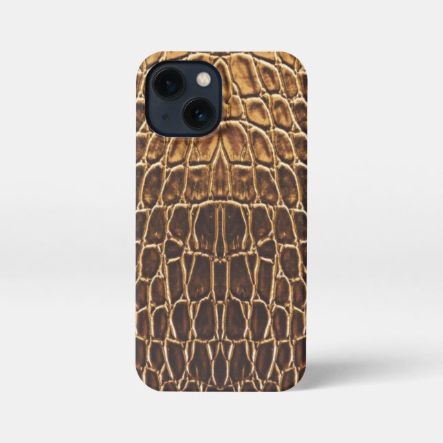 Coque iPhone Impression de la peau de l'alligator Brown clair (Verso)