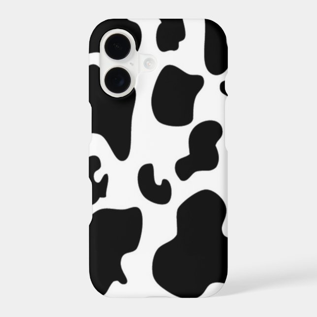Coque iPhone Impression de vache noire et blanche (Verso)