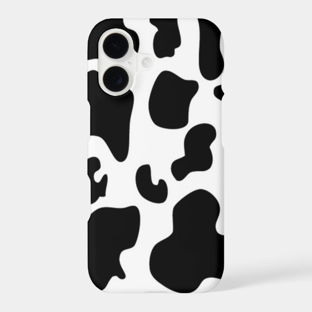 Coque iPhone Impression de vache noire et blanche (Verso)