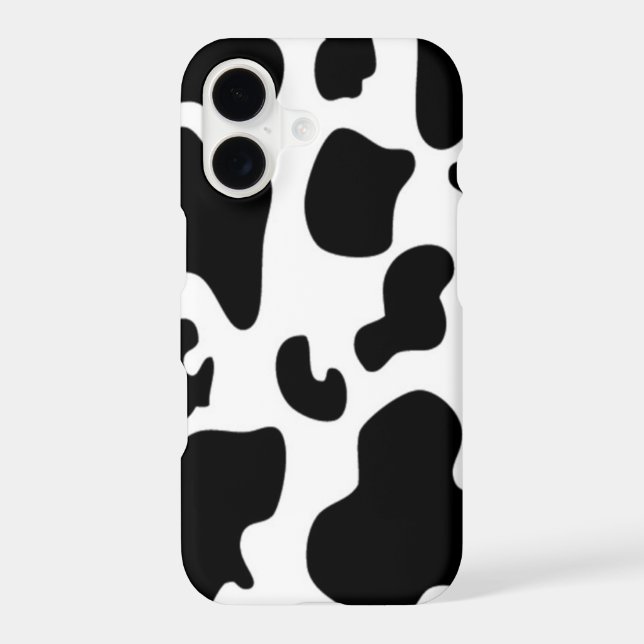 Coque iPhone Impression de vache noire et blanche (Verso)