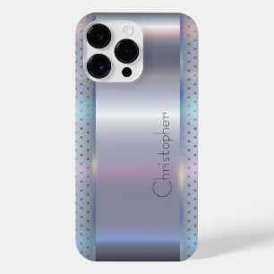 Coque Pour Pour iPhone 14 Pro Max Impression en acier inoxydable argent titane