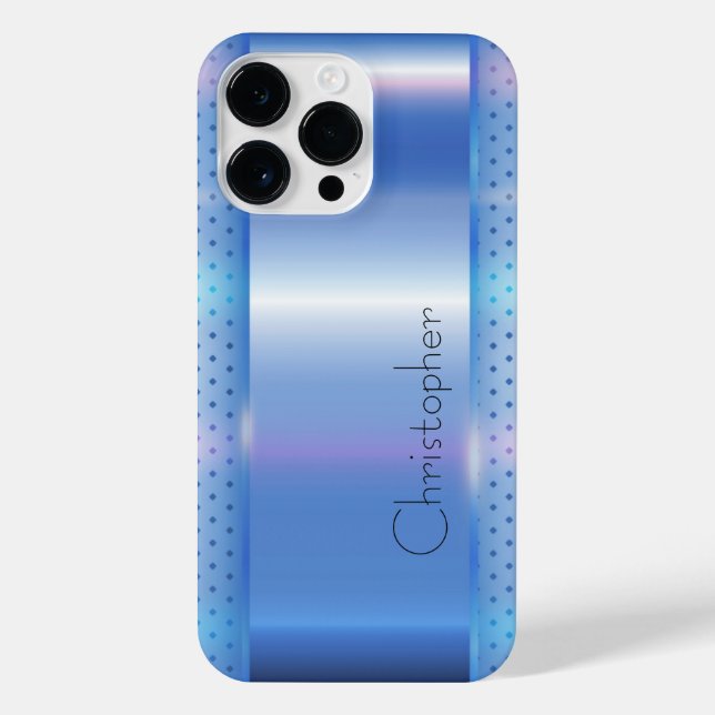 Coque iPhone Impression en acier inoxydable bleu titane (Verso)