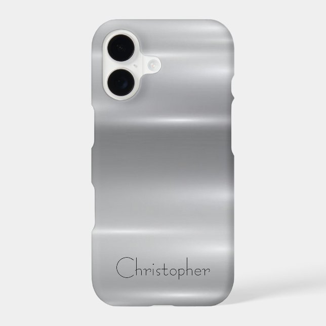 Coque iPhone Impression en acier inoxydable titane (Verso)