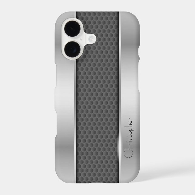 Coque iPhone Impression en acier inoxydable titane (Verso)