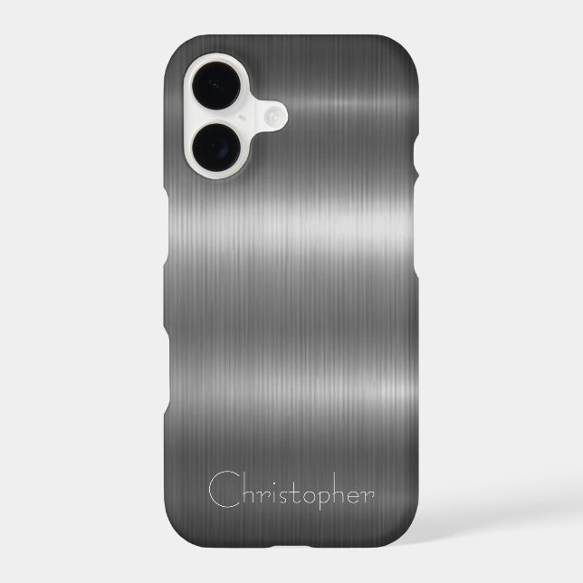 Coque iPhone Impression en acier inoxydable titane (Verso)