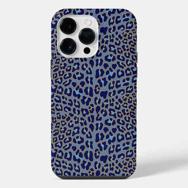 Coque iPhone Impression léopard bleu  (Verso)