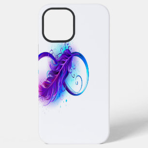 Coque iPhone 12 Pro Max Infini avec plume violette