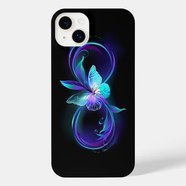 Coque iPhone Infinité brillante avec papillon magique (Verso)