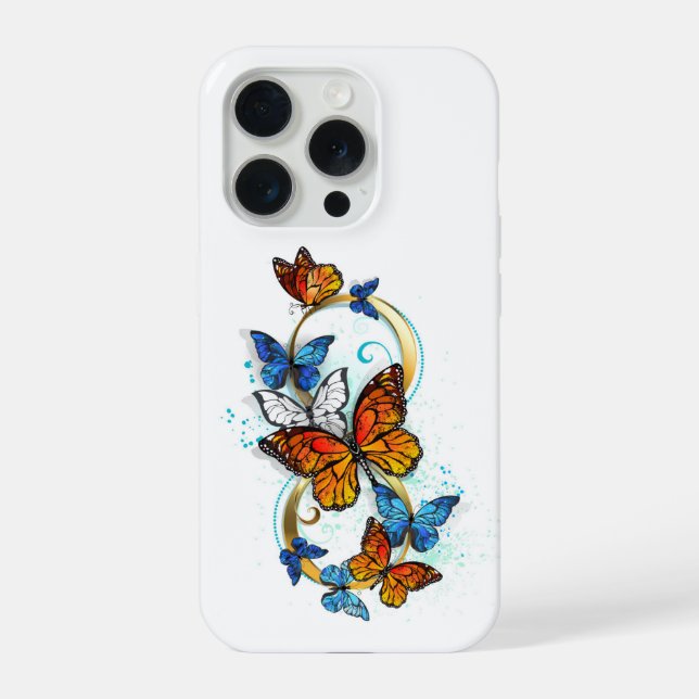 Coque iPhone Infinité de papillons monarques (Verso)