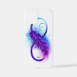 Coque iPhone 12 Mini Infinity with purple feather