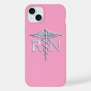 Infirmière autorisée RN Caduceus sur Rose rose