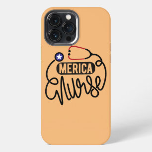 Etui iPhone 13 Pro Max Infirmière Fierté Américaine Patriotique 4 Juillet