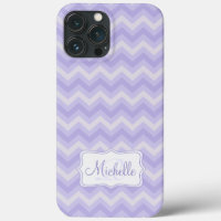 Coque iphone initial du nom pourpre à motif Zigzag
