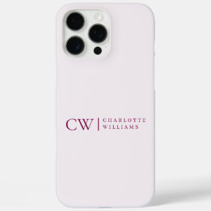 Coque iphone initial monogramme personnalisé rose