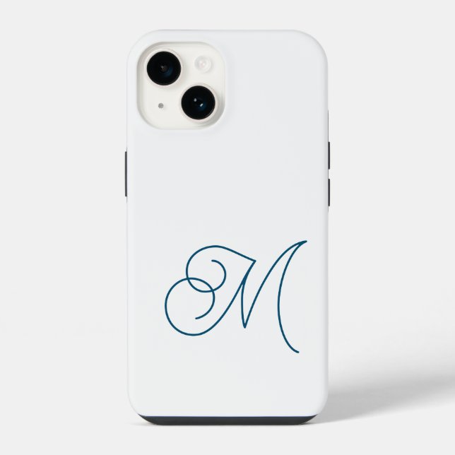 Coque iPhone Initiale simple de script classique monogrammé (Verso)