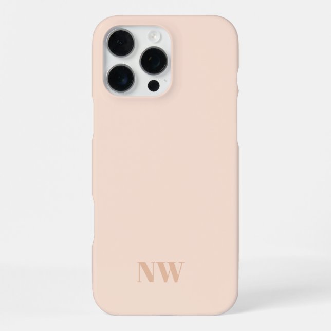 Coque iPhone initiales de monogramme de nom de pêche unique  (Verso)