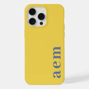 Initiales de monogramme latéral jaune et bleu mini