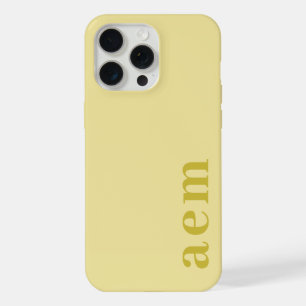 Initiales de monogramme latéral jaune pâle Minimal